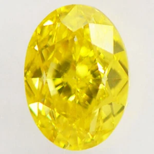 Fancy Yellow Diamond Loose Oval Shape 0.51 Carat VVS2 Natural Enhanced Polished - Picture 1 of 8