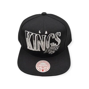 Mitchell & Ness Los Angeles Kings Line Work Black Adjustable Snapback Hat Cap - Picture 1 of 6