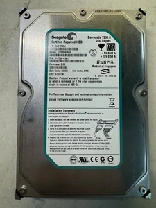 SEAGATE ST3200826AS 9Y7389-301 200GB Firmware 3.03 Date Code 06123 SATA 3.5" HDD - Picture 1 of 6