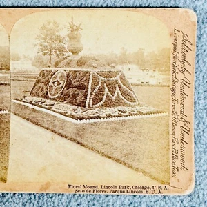 Floral Mound Lincoln Park Chicago Illinois Stereoview Card J F Jarvis - Picture 1 of 6