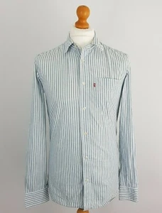 Levi Strauss & Co Mens Blue Stripe Long Sleeve Slim Fit Casual Shirt Top Size M - Picture 1 of 8