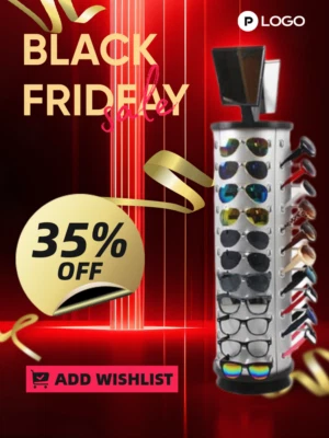 Rotating Sunglasses Display Rack 44 Pieces + Mirror Spinning Stand Glass Holder - Image 1 of 4