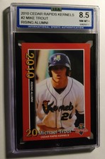2010 Cedar Rapids Kernels #2 Mike Trout Rising Alumni RC, Graded ISA 8.5 NM-MT+