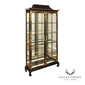 Chinoserie Decorated Pagoda Display Cabinet - Picture 1 of 15