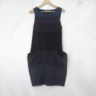 Marithe+ Francois Girbaud Dress Uk 12 Lined  Pockets Midi Navy Blue Mix