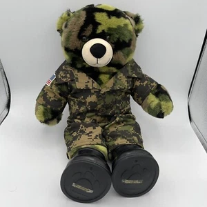 BABW Build A Bear Workshop Camouflage Army Bear 14" Digital Fatigues & Boots - Picture 1 of 5