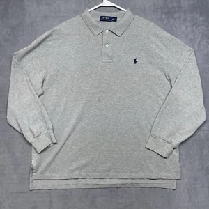 Polo Ralph Lauren Langarm Poloshirt Grau Herren Gr. 2XL XXL Freizeit Luxus - Bild 1 von 9