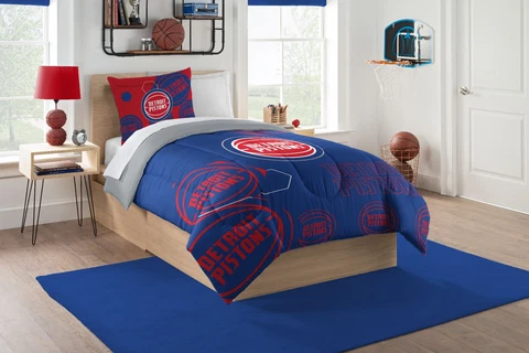 Detroit Pistons Twin Bedding (Hexagon) OFFICIAL NBA Cover