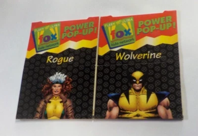 1995 Fleer Ultra Fox Kids trading cards, Power Pop-Ups Wolverine #16, Rogue #19 - Image 1 of 2