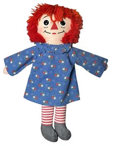 RAGGEDY ANN Vintage Plush Cloth Rag Doll 1980s Red Yarn Hair Original Dress 18" - Picture 1 of 3