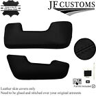 BLACK STITCH &amp; CROSS STITCH LEATHER 2X DOOR HANDLE COVERS FOR TRIUMPH TR7 76-82