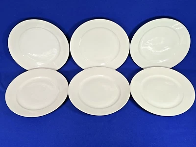 Série de 6 Assiettes en porcelaine  blanche ancienne XIXème 21 cm de diam - Photo 1/4