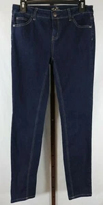 Justice Girls Dark Blue Denim Super Skinny Low Rise Jeans Size 16 - Picture 1 of 3