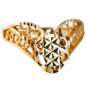 ANILLO CHEVRON Vintage Oro Amarillo 22ct Facetado y FILIGRANA, Talla N/7 - Imagen 1 de 8
