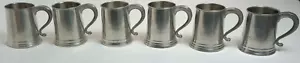 Vintage Set von sechs Woodbury Zwerg Becher/Krug/Stein 5" hoch fasst 24oz - Bild 1 von 9