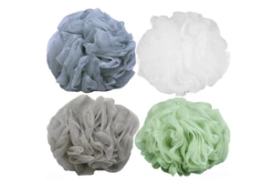 Large Bath Shower Sponge Pouf Loofahs 4 Packs - Picture 1 of 3