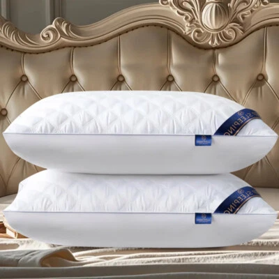 2X 4X White 5-Star Hotel Quality Quilted Bed Pillows Sophisticated Home Decor