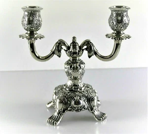 Historismus 800 Silber Handgetrieben Leuchter Kerzenständer Hanau 318/3 - Bild 1 von 12