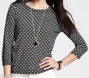 NWT Ann Taylor Cotton Blend Graphic Print Sweater Size S - Picture 1 of 6