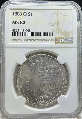1883-O Silver Morgan Dollar $1 NGC MS64 - Image 1 of 2
