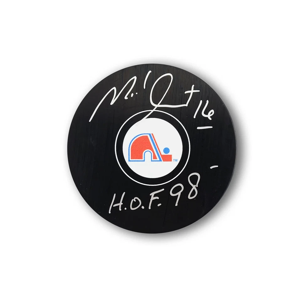 Anton Stastny and Peter Stastny Autographed Quebec Nordiques Hockey Puck - Image 1 of 1