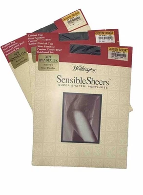 3 pares de pantimedias Worthington Sensible Sheers Control Top Queen cortas negras Foto 1 de 3