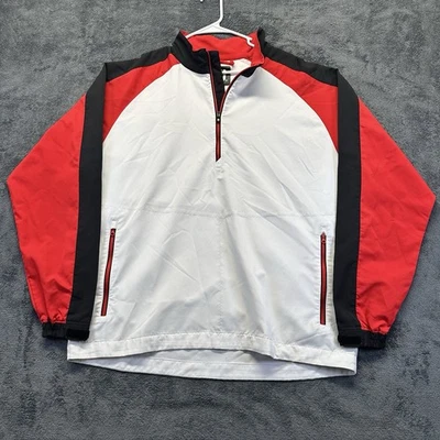 FootJoy Windbreaker Mens XL 1/4 Zip Performance Lightweight Golf Pullover Red - Image 1 of 4