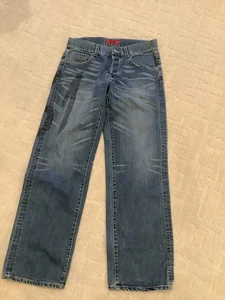 MEN’S VINTAGE HUGO BOSS DARK WASHED BUTTON FLY DENIM JEANS SZ 34/34 - Picture 1 of 2