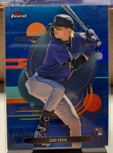 2025 Topps Finest - Non comune Zac Veen #192 rifrattore blu /150 (RC) - Foto 1 di 2