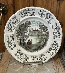 Vintage Johnson Bros Windsor Ware Mount Vernon View Over Potomac Dinner Plate - Picture 1 of 7