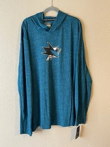 Men’s 3XL NWT San Jose Sharks Fanatics Authentic Pro Lightweight Hoodie Teal - Picture 1 of 10