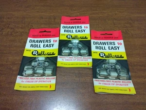 Vintage Roll-eez Frictionless Plastic Rollers For Drawers/easy assembly Lot Of 3 - Picture 1 of 13