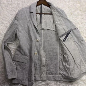 KAZUYUKI KUMAGAI ATTACHMENT Tailored Jacket Gray Cotton Linen Wool Size 2 - Picture 1 of 7