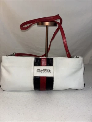 Cartera sin asas CLAUDIA FIRENZE CUERO ITALIANO blanca roja negra con correa bandolera Foto 1 de 4
