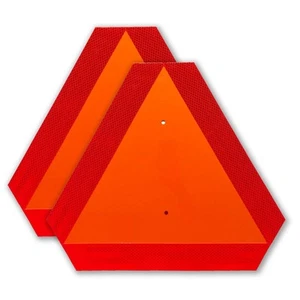 2 Pack Slow Moving Vehicle Triangle Sign, Plastic Farm Triangle Safety Sign, ... - Picture 1 of 6