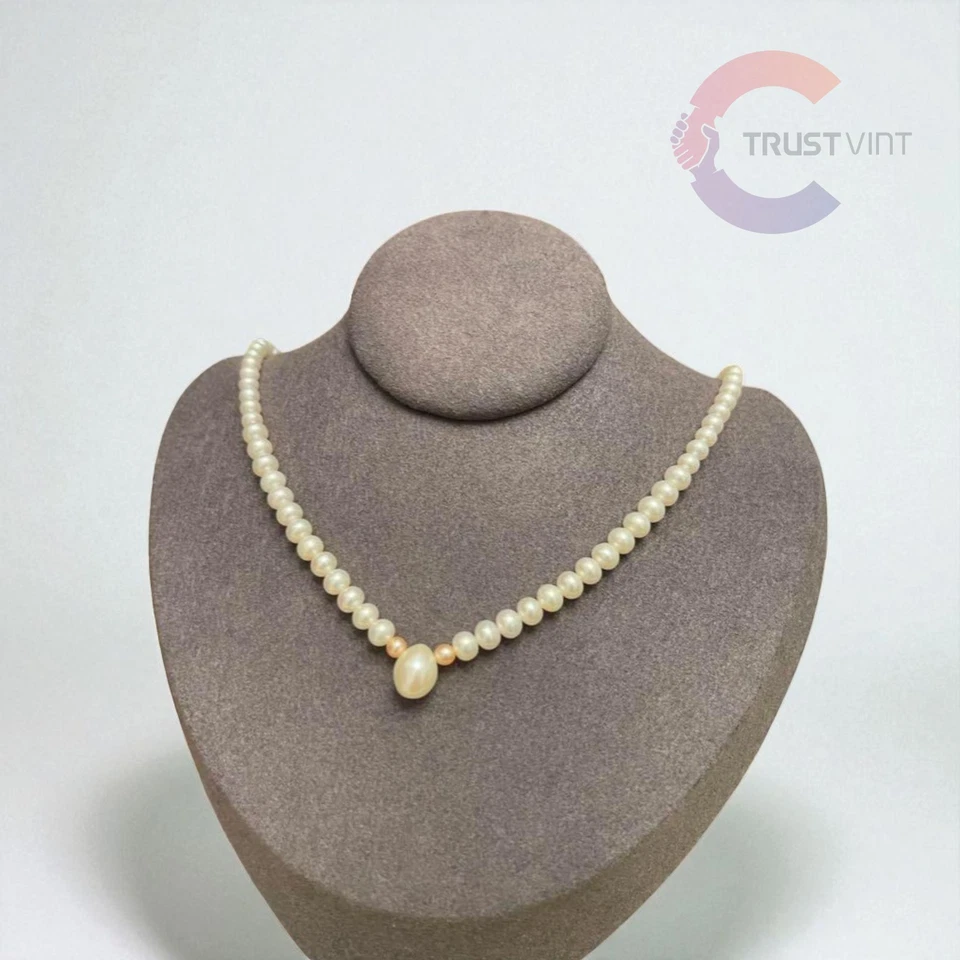 Collar TASAKI Perlas Rosa Oro K18 38cm Elegante Joyería Mujer Regalo con Caja Foto 1 de 4