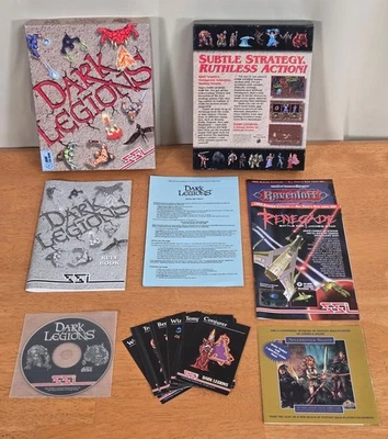 Dark Legions SSI IBM PC Big Box Game CD ROM Complete CIB 1994 Character Cards - Image 1 of 4