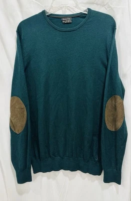 Suéter Jersey Massimo Dutti Hombre Algodón Seda Cachemira Verde Talla M Foto 1 de 4