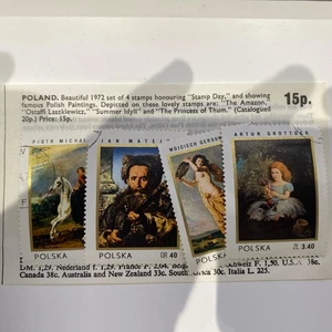 Poland Stamps 1972 MNH The Day Of The Stamp - Polish Paintings - Picture 1 of 4