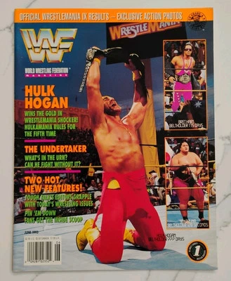 WWF Magazine June 1993 Hulk Hogan Bret Hart Yokozuna Cover With Killer Kalendar! - Image 1 of 4