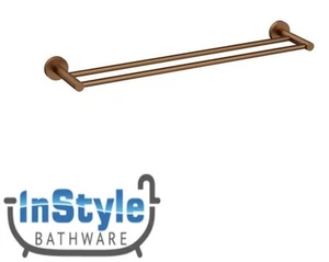 Brand New- Otus Range- Double Towel Rail- 600mm (round)- BRUSHED COPPER-SS - Picture 1 of 3