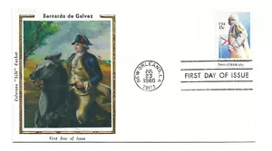 1826 General Bernardo de Gálvez, Colorano "Seda" Cachet, FDC - Imagen 1 de 1