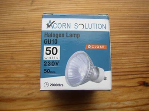 1 GU10 Spot Light Spotlight bulb Halogen 50W 2000h non-LED Dimmable Acorn - Picture 1 of 8