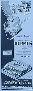 PUBLICITE HERMES BABY MACHINE A ECRIRE GASPARD TRUMPY & CIE DE 1959 FRENCH AD - Imagen 1 de 1