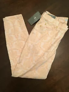 NWT 7 For All Mankind Women's The Cropped Skinny Legging Peach Jeans Size 30 - Picture 1 of 1