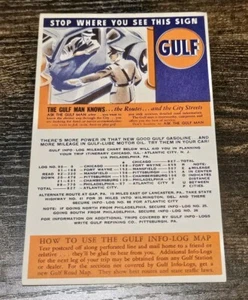 Vintage Gulf Gas Oil Info Log Map Card Rare!! Ohio - Picture 1 of 3