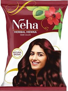 Neha Herbals Henna Hair Colour, 15g Each  (Pack of 5) - Brown FREE SHIPPING