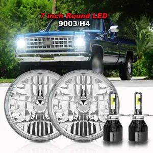 Par de faros LED redondos haz alto/lo de 7" para Chevy C10 K10 K20 K5 1975-1980 105W - Imagen 1 de 12