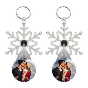 Custom Photo Projection Ornament Christmas Keyring Personalized HangingSnowflake