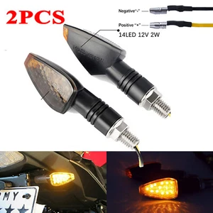 2PCS Mini Motorcycle LED Turn Signals Blinker Light Indicator Amber Lamp - Foto 1 di 9